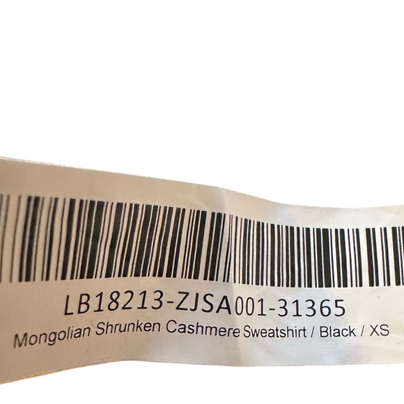 Quince Mongolian Cashmere Shrunken Sweatshirt Black Size XS - Picture 10 of 10